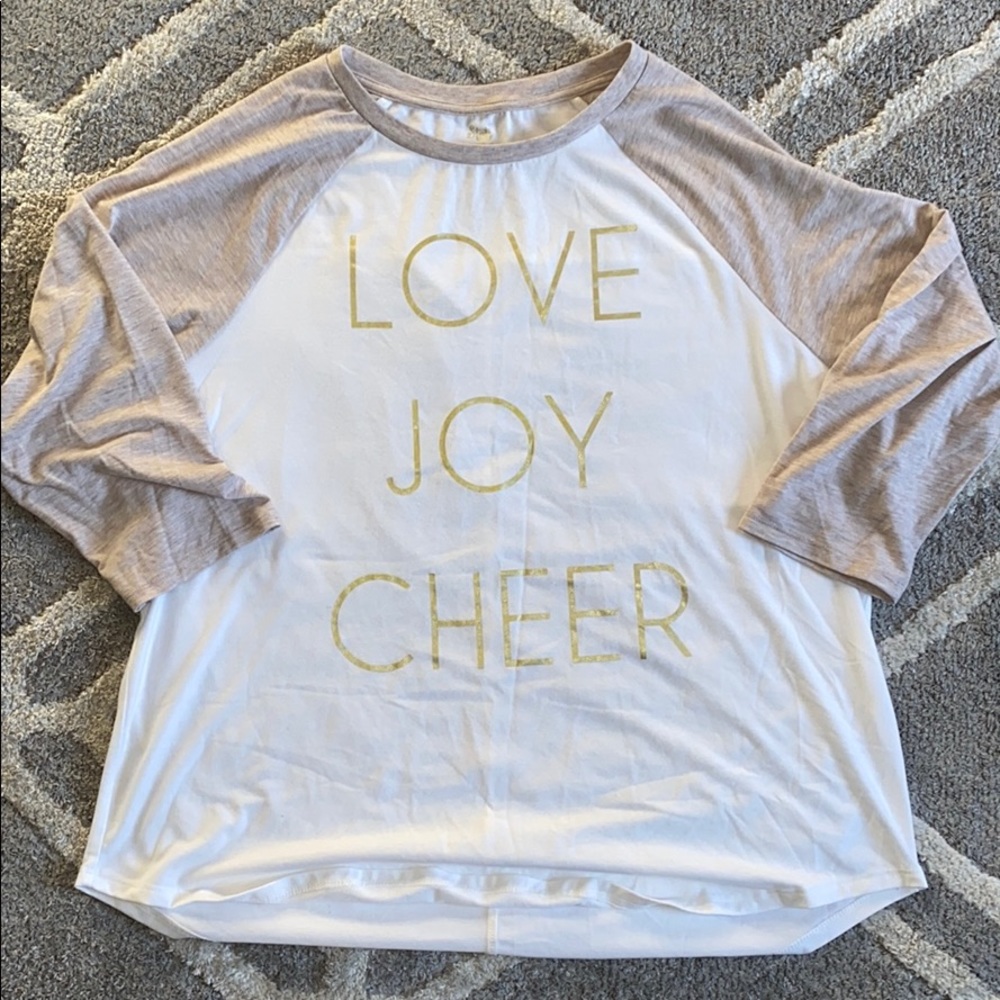 Love Joy Cheer Raglan Baseball Style 3/4 Sleeve